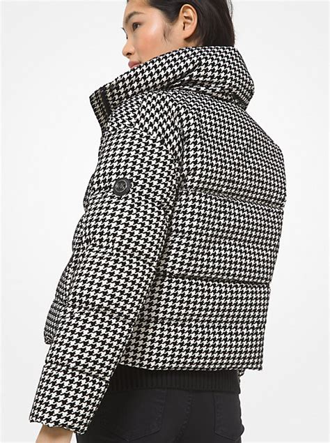 michael kors houndstooth coat|Quilted Houndstooth Nylon Puffer Jacket .